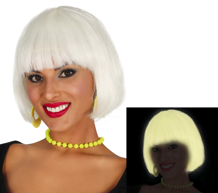 Peruka Bob Świecąca w ciemności