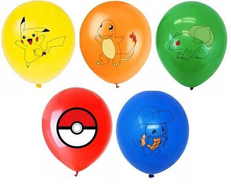 POKEMON balony gumowe z nadrukiem pokeball 10 szt. mix