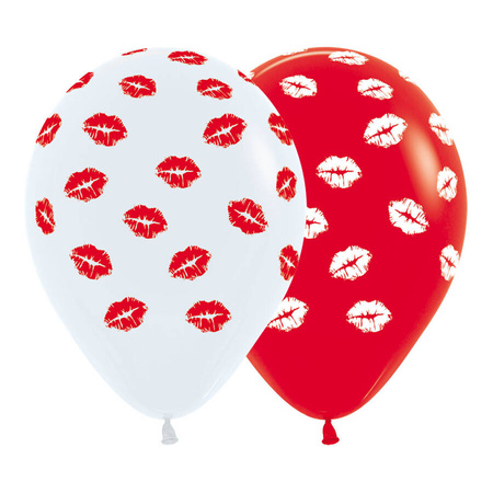 Balon Sempertex Całusy USTA Białe- 1 sztuka