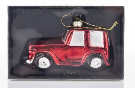 Bombka zawieszka na choinkę czerwony samochód retro 1 szt.