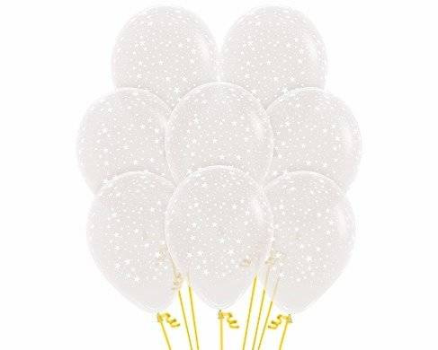 Balony Sempertex Małe Gwiazdki 12'' 12 szt Transparentne