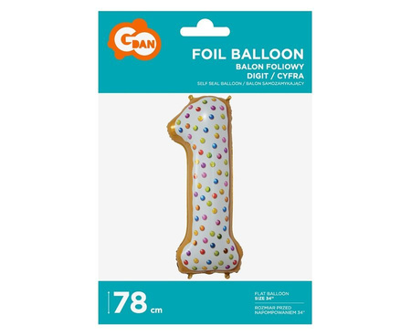 BALON foliowy CYFRA ciasteczko 78 cm