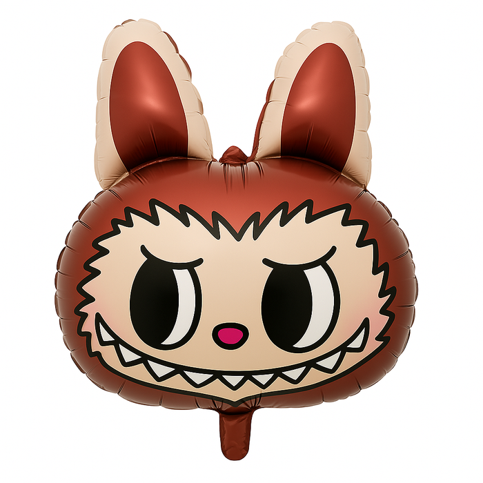 Balon foliowy w kształcie LABUBU brązowa głowa 68x48 cm