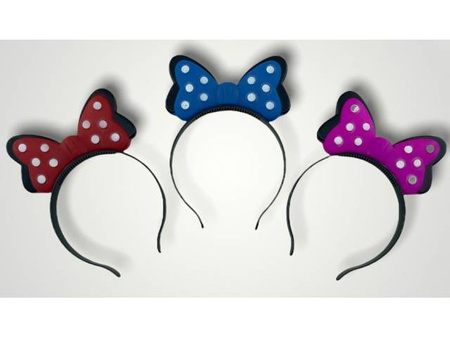 Opaska świecąca w ciemności Myszka Minnie kokardka