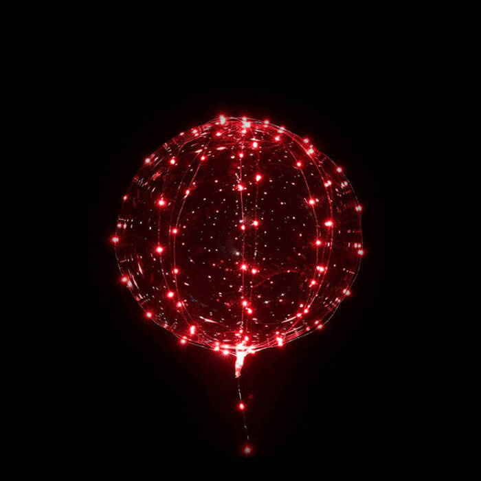 Balon świecący LED CZERWONY zestaw (balon + lampki)
