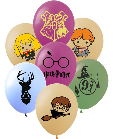 Harry Potter balony gumowe z nadrukiem 7 szt. mix