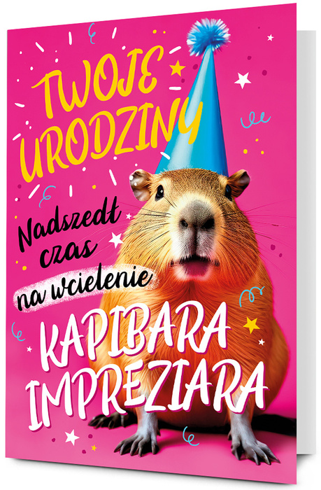 Kartka Okolicznościowa na 18-ste urodziny XXL Kapibara Impreziara