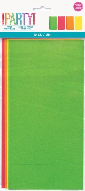 Torebki na słodycze prezenty dla gości kolorowe neonowe 10 szt.