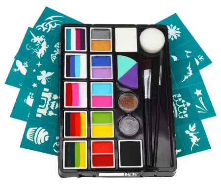 Zestaw Farby + split cake + szablony do malowania FUSION Perfect Face Painting Kit