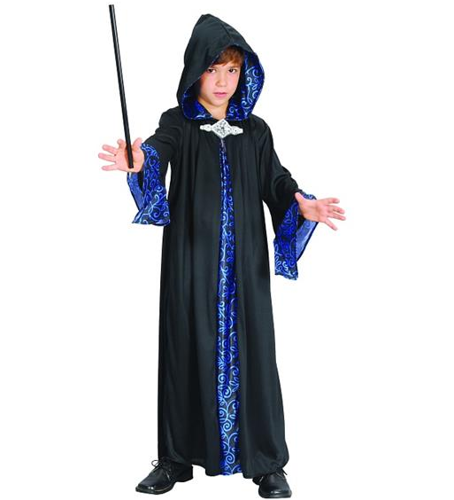 Strój CZARODZIEJ elegant niebiesko - czarny