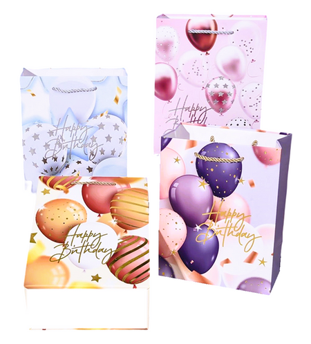 Torebka prezentowa Balony baloniki Happy Birthday  41x30x12 cm MIX wzorów