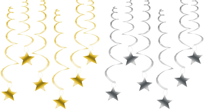 Girlanda wisząca świderki dekoracyjne gwiazdki