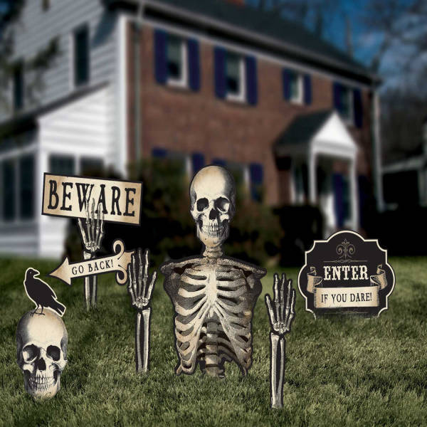 Dekoracje ogrodowe na Halloween Szkielet Tabliczki 6 szt.