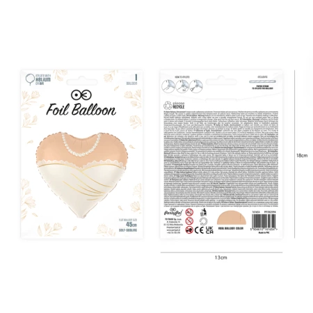 Balon foliowy serce Pani Młoda 18 cali