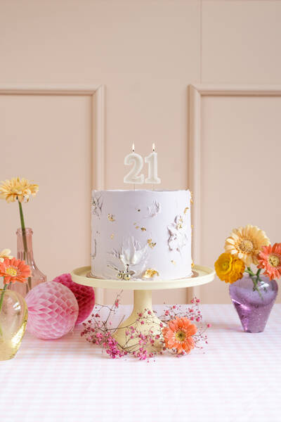 Świeczka urodzinowa cyfra 1 beżowy 6 cm