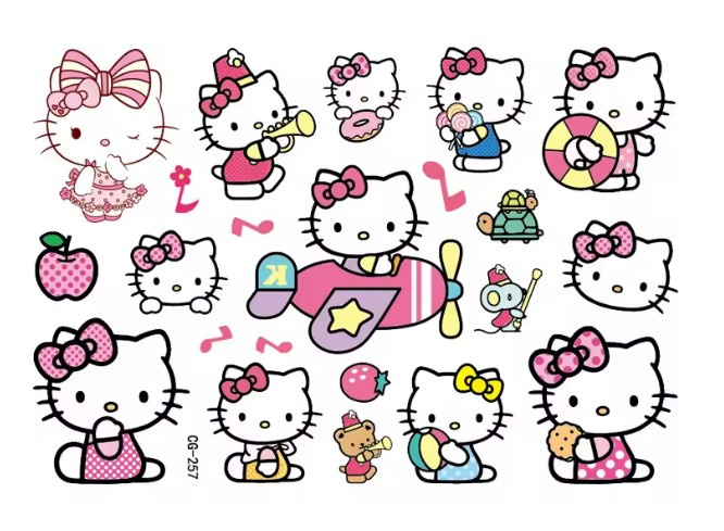 Tatuaże zmywalne wodne dla dzieci Hello Kitty