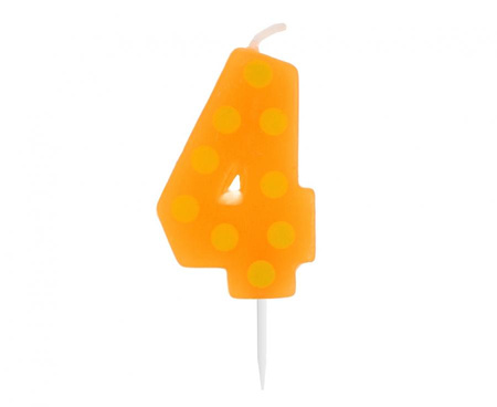 Świeczka urodzinowa "4" GROCHY 6cm