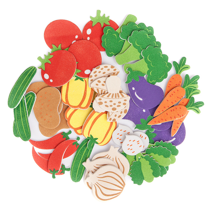 Naklejki piankowe z pianki warzywa 44 szt.
