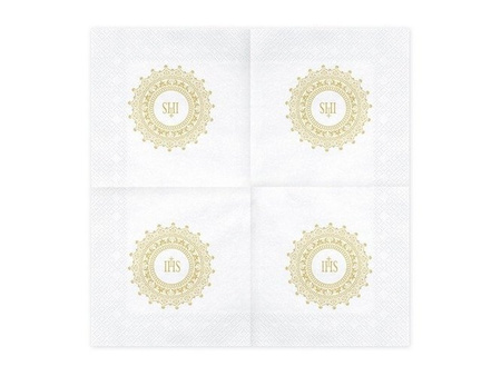Serwetki Komunijne Komunia Święta złote Hostie 33 x 33 cm 20szt