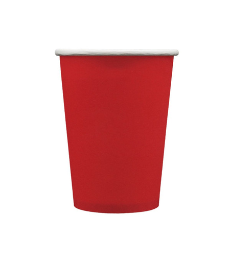 Kubeczki papierowe jednokolorowe Ciemny czerwony 100% papier 250ml 15 szt.