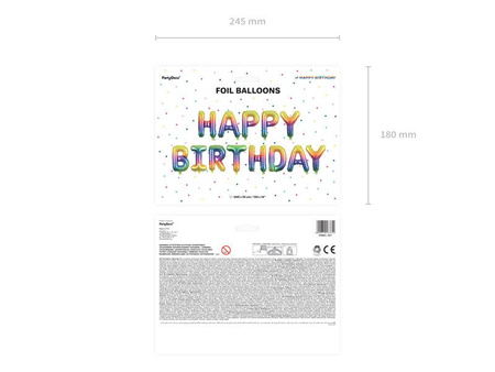 Napis z balonów HAPPY BIRTHDAY na urodziny balon foliowy