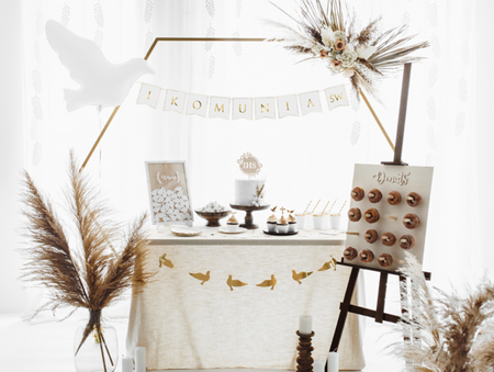 Stojak na tło stelaż do dekoracji HEKSAGON złoty 2m