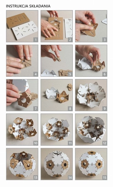 Klocki konstrukcyjne tekturowe do samodzielnego złożenia PIŁKA Cardblocks