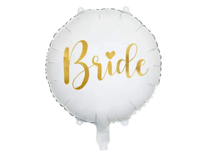 Balon foliowy okrągły złoty napis Bride wieczór panieński 18 cali