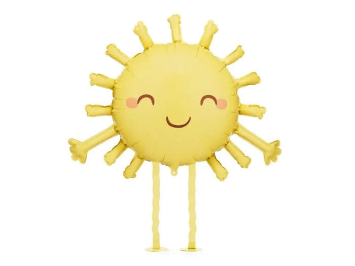 Balon foliowy Słoneczko stojący , 91x77 cm, żółty