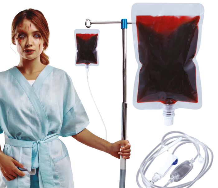 Sztuczna krew w kroplówce