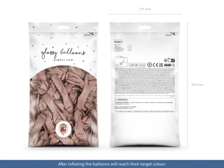 Balony złoty róż Chrome Shiny - Glossy balloons 5 cali 50 szt.