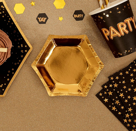 Talerzyki papierowe złote mini 8 szt.