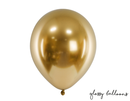Balony złote Chrome Shiny - Glossy balloons 12 cali 50 szt.