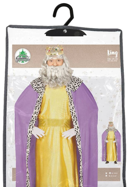 Strój Król żółto fioletowy na Jasełka Trzech Króli dla dorosłych