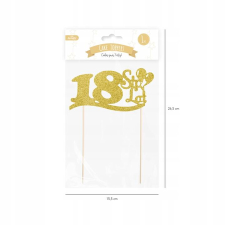 Topper na tort sto lat złoty - 18 urodziny