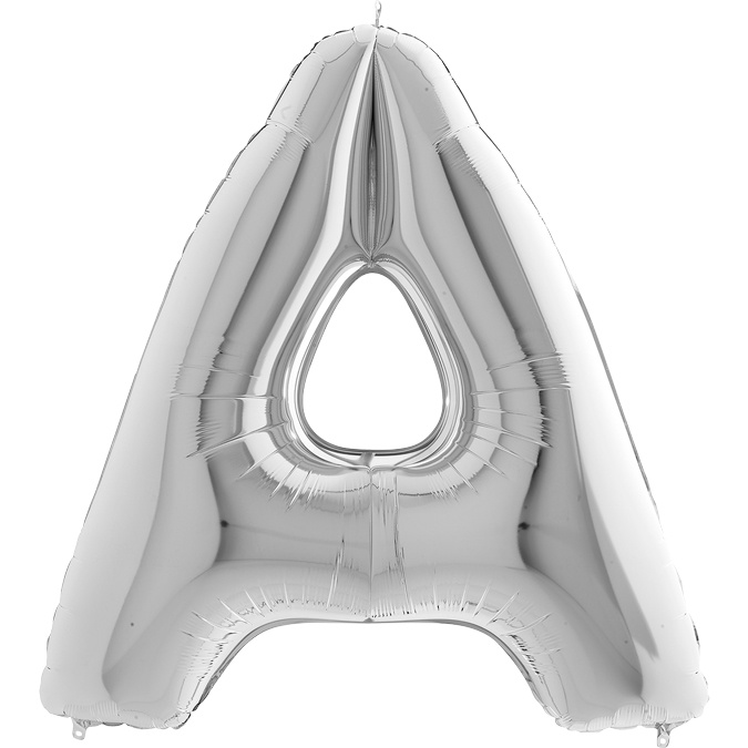 Balon foliowy litera A alfabet srebrna 40 cali