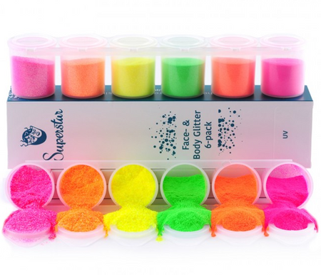 Brokat sypki profesjonalny UV NEON Superstar 6x15ml