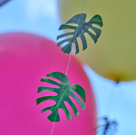 Dekoracja ogon do balonów liść palmowy hawajski 5 szt.