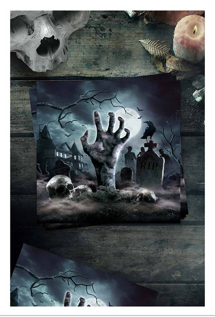 Serwetki papierowe Cmentarz HALLOWEEN 33 cm 12 szt.