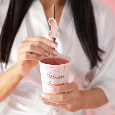 Słomki papierowe PENISY na wieczór panieński 6 szt.