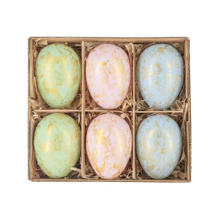 Jajka pisanki pozłacane 3 kolory 6 szt.