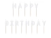 Świeczki pikery HAPPY BIRTHDAY napis biały 13 sztuk