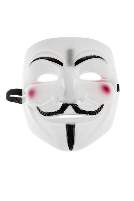 Maska V jak Vendetta - Anonymous, Guy Fawkes - BIAŁA
