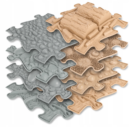 Maty ortopedyczne - mata podłogowa sensoryczna zestaw 8 sztuk Natural