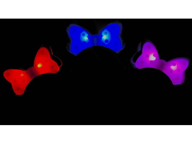 Opaska świecąca w ciemności Myszka Minnie kokardka