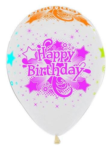 Balony Sempertex Happy Birthday Neon 12'' 12 szt