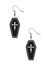Kolczyki trumny czarne Halloween