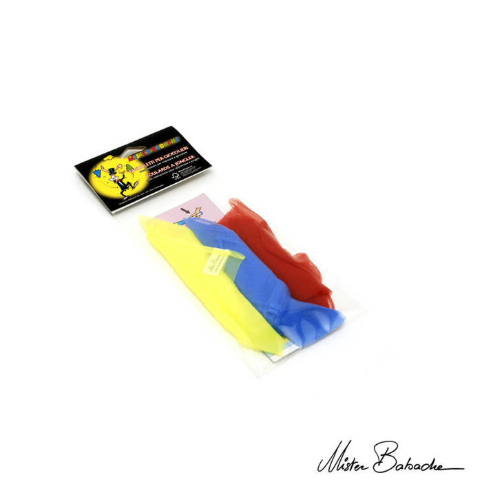 Chustki do żonglowania zestaw Kit 3 small 40x40cm kolor NIEBIESKI CZERWONY ŻÓŁTY Mr Babache