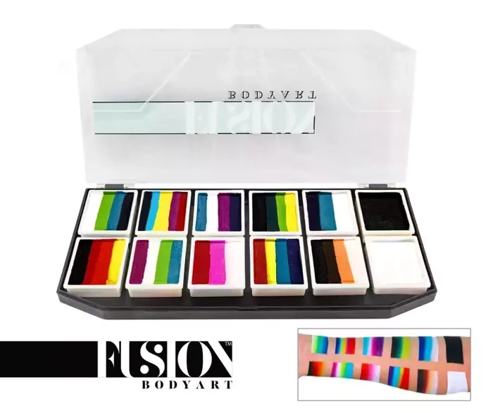 Farby do twarzy Split Cake Paleta FUSION Body Art Rainbow Explosion 120g