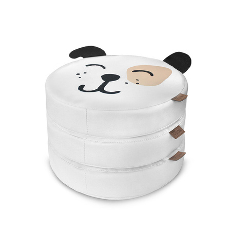 Poduszki białe ekoskóra PIESEK zestaw 3 szt. 6 cm AKSON